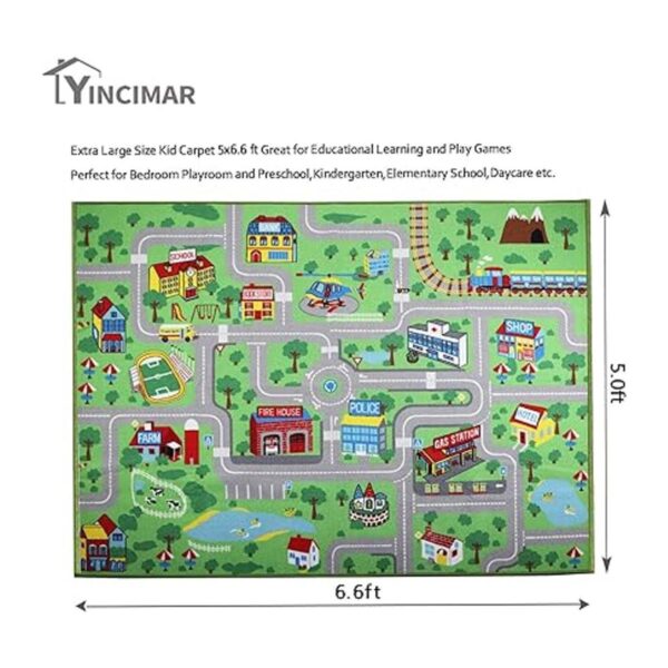 Yincimar Alfombra de juegos para niños 6.6 x 5.0 pies