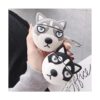 Creative Cute Husky Styling negro y gris con mosquetón_5
