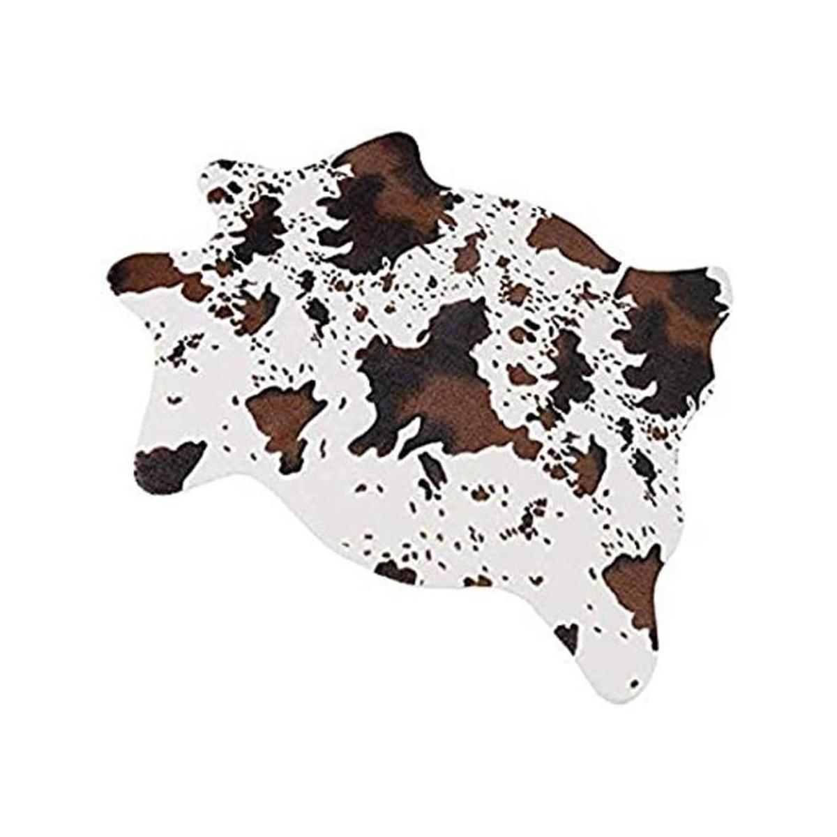 Alfombra con estampado de vaca cortada 3.6 x 2.5 pies