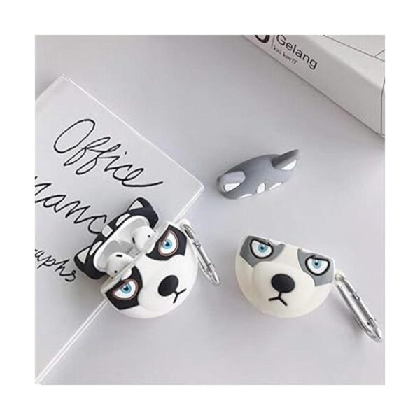 Creative Cute Husky Styling negro y gris con mosquetón_3