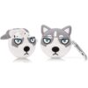 Creative Cute Husky Styling negro y gris con mosquetón_1