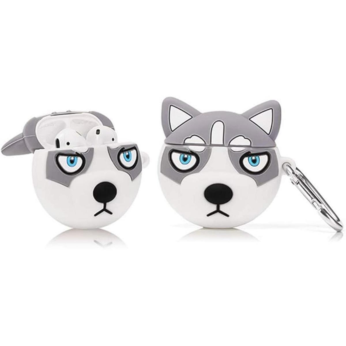 Creative Cute Husky Styling negro y gris con mosquetón