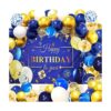 YinQin 66 decoraciones de fiesta de cumpleaños azul marino_1