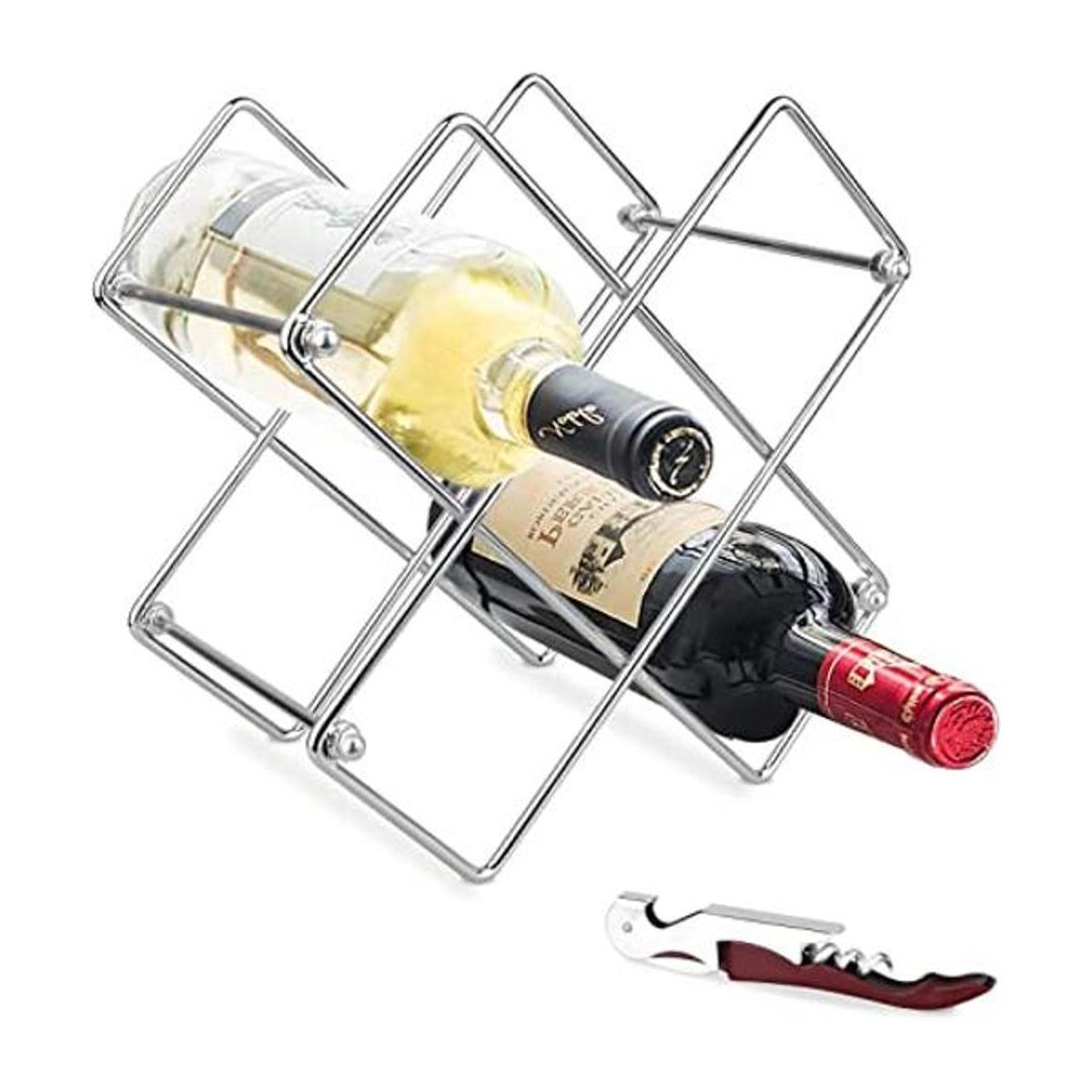 Yimerlen Estante de mesa para vino soporte geométrico