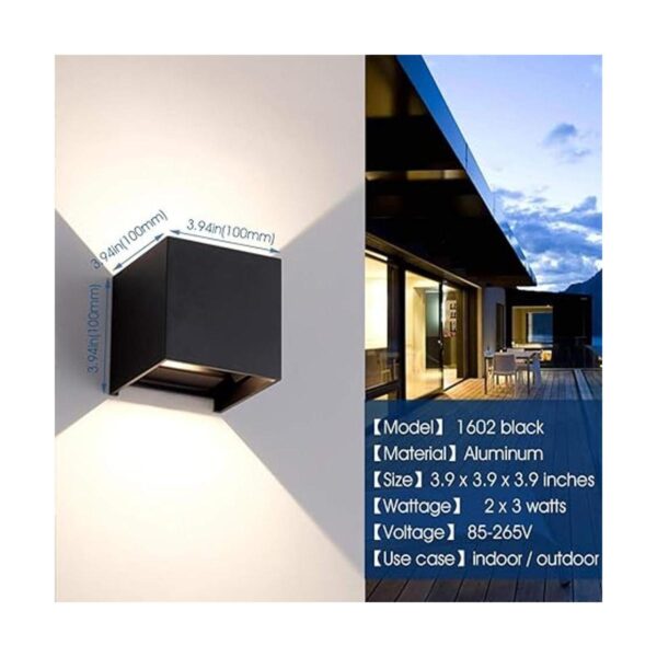 CHIKKOK Lámpara de pared LED tipo cubo apliques de pared_4