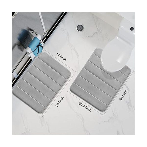 Yimobra Memory Foam Bath Mat Set 2 Piece Soft Bathroom_6