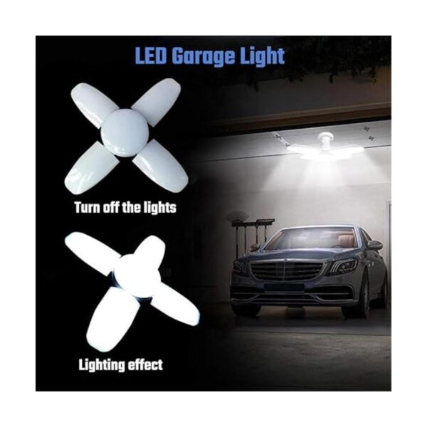 Paquete de 2 luces LED de garaje E26 de 60 W deformables_4