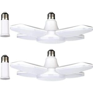 Paquete de 2 luces LED de garaje E26 de 60 W deformables_1