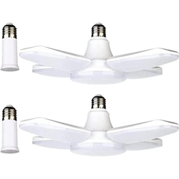 Paquete de 2 luces LED de garaje E26 de 60 W deformables_1