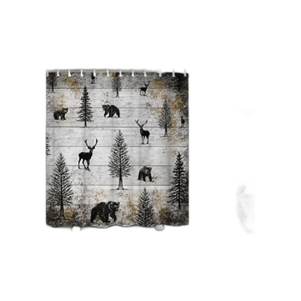 RyounoArt Cortina de ducha con forma de animal salvaje_1
