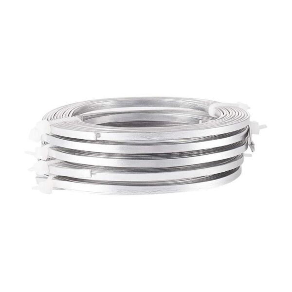 Pandahall Alambre de aluminio plano de 0.118 x 0.039 in