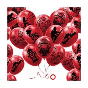 Paquete de 24 globos de látex con temática de bomberos de