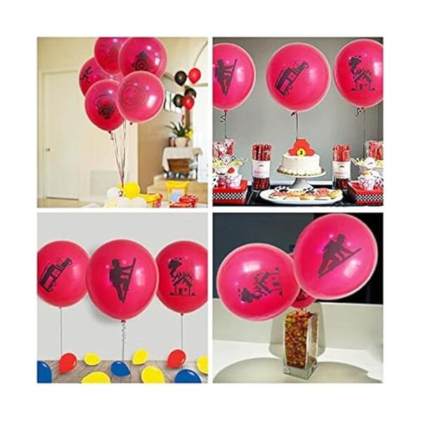 Paquete de 24 globos de látex con temática de bomberos de