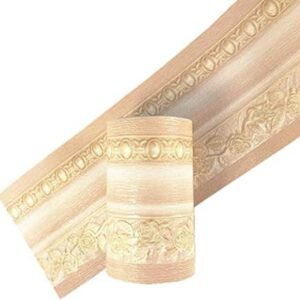 Yija Borde de pared autoadhesivo de grano de madera 3D_1