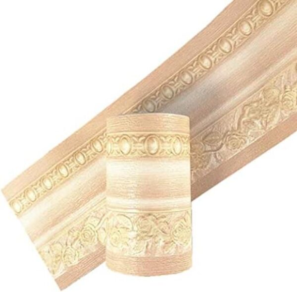 Yija Borde de pared autoadhesivo de grano de madera 3D_1
