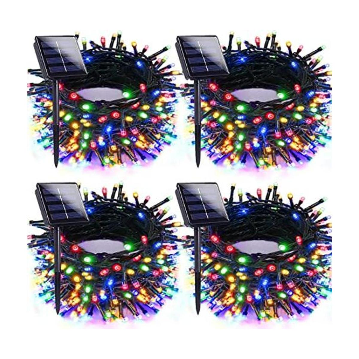 Paquete de 4 luces solares de Navidad impermeables para