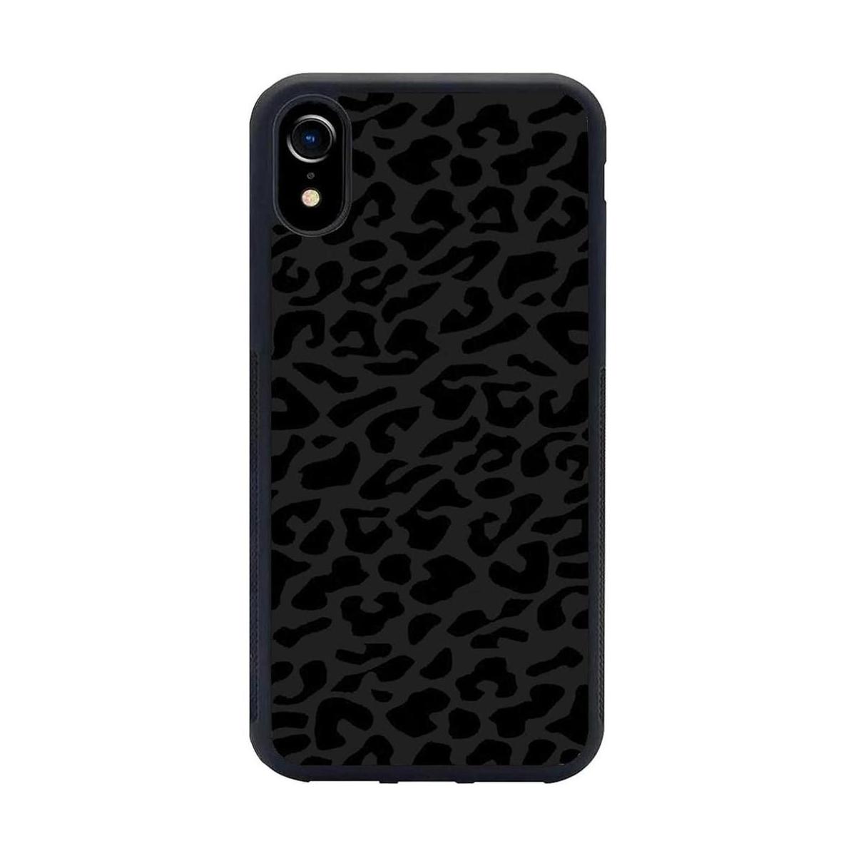 Yiedmqia Funda con patrón de leopardo negro para iPhone