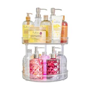 Roninkier Tocadiscos transparentes LazySusan de 2 niveles_1