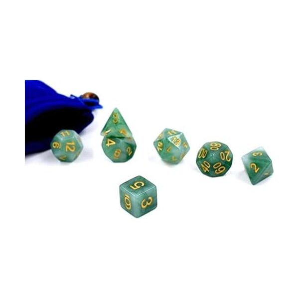 HDdais Juegos de dados poliédricos DND de 7 dados de jade_4
