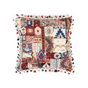 Yeiotsy Funda de almohada decorativa bohemia con borla_1
