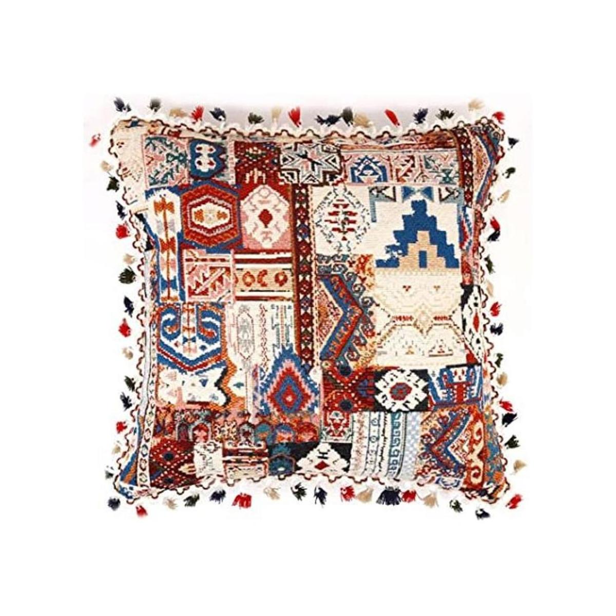 Yeiotsy Funda de almohada decorativa bohemia con borla