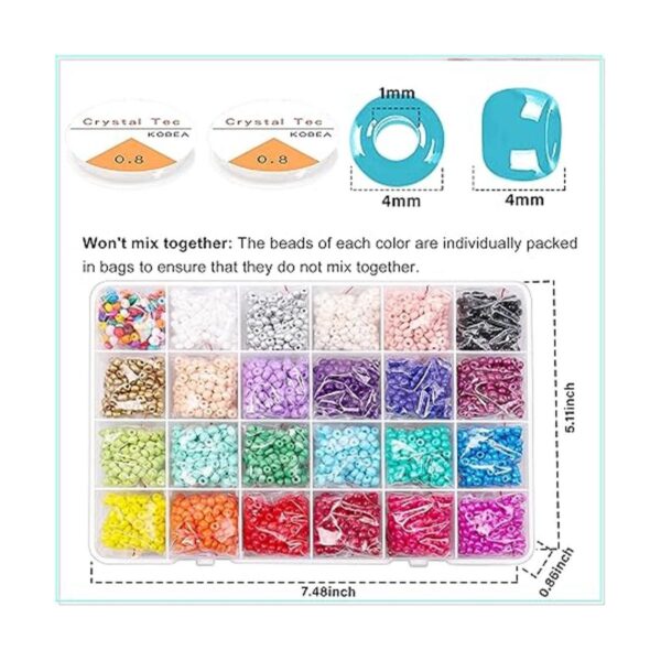 Yholin Kit de cuentas de semilla de vidrio 0.157