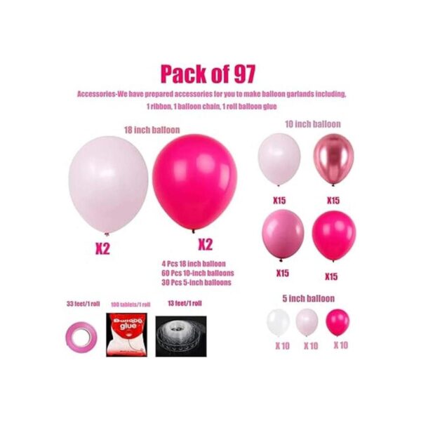 FUNPRT Guirnalda de globos rosa Globos de látex_2