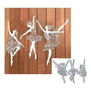 3 piezas hermosas de metal para hacer tarjetas bailarinas