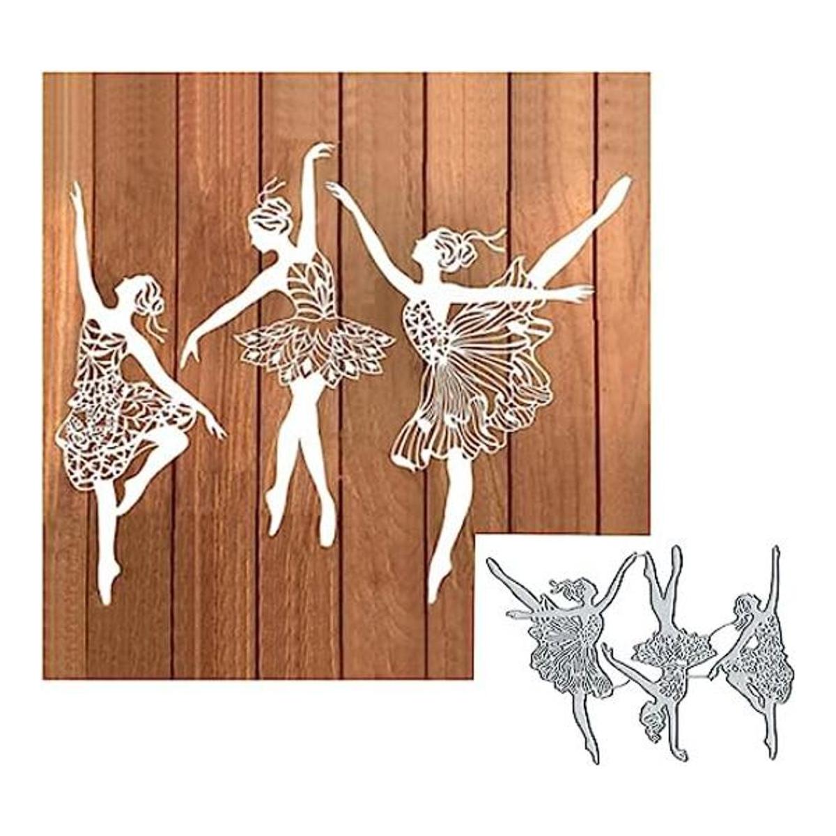 3 piezas hermosas de metal para hacer tarjetas bailarinas
