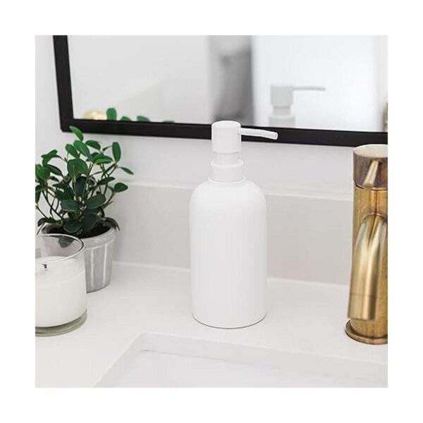 Yew Design Dispensador de jabón blanco mate para baño 15