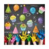 60 piezas de recortes coloridos para cupcakes cumpleaños_5