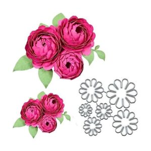 6 troqueles de metal con flores de peonía para hacer