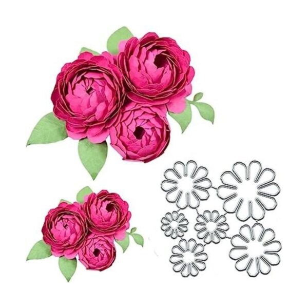 6 troqueles de metal con flores de peonía para hacer