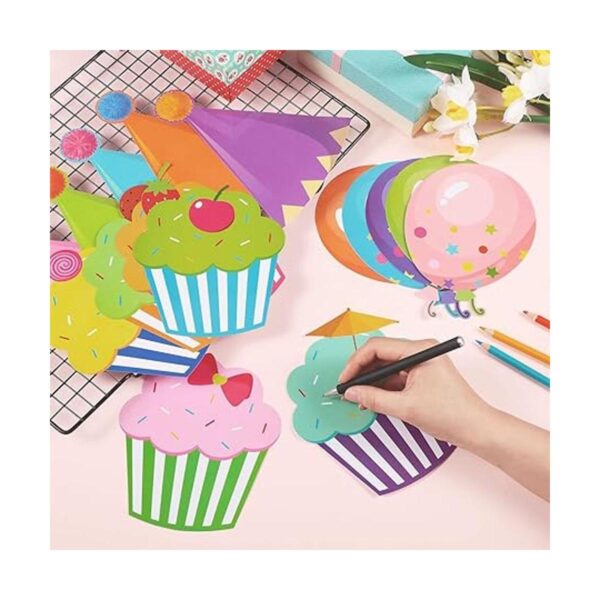 60 piezas de recortes coloridos para cupcakes cumpleaños_4
