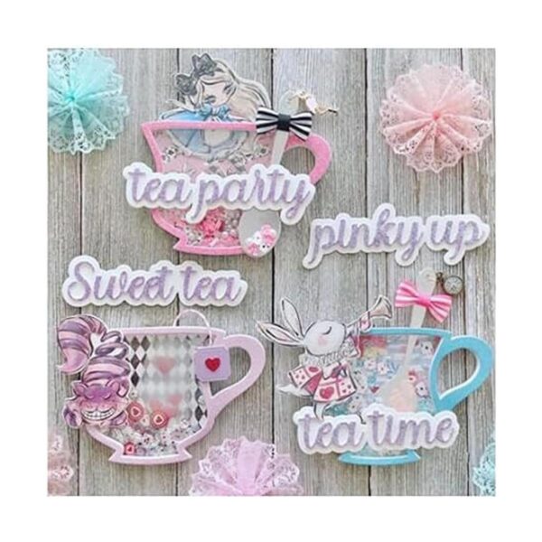 Coctelera de té de metal troquelado para hacer tarjetas