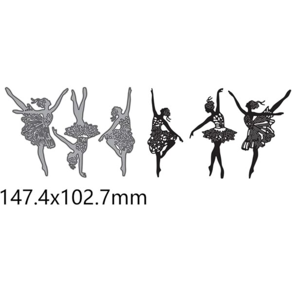 3 piezas hermosas de metal para hacer tarjetas bailarinas
