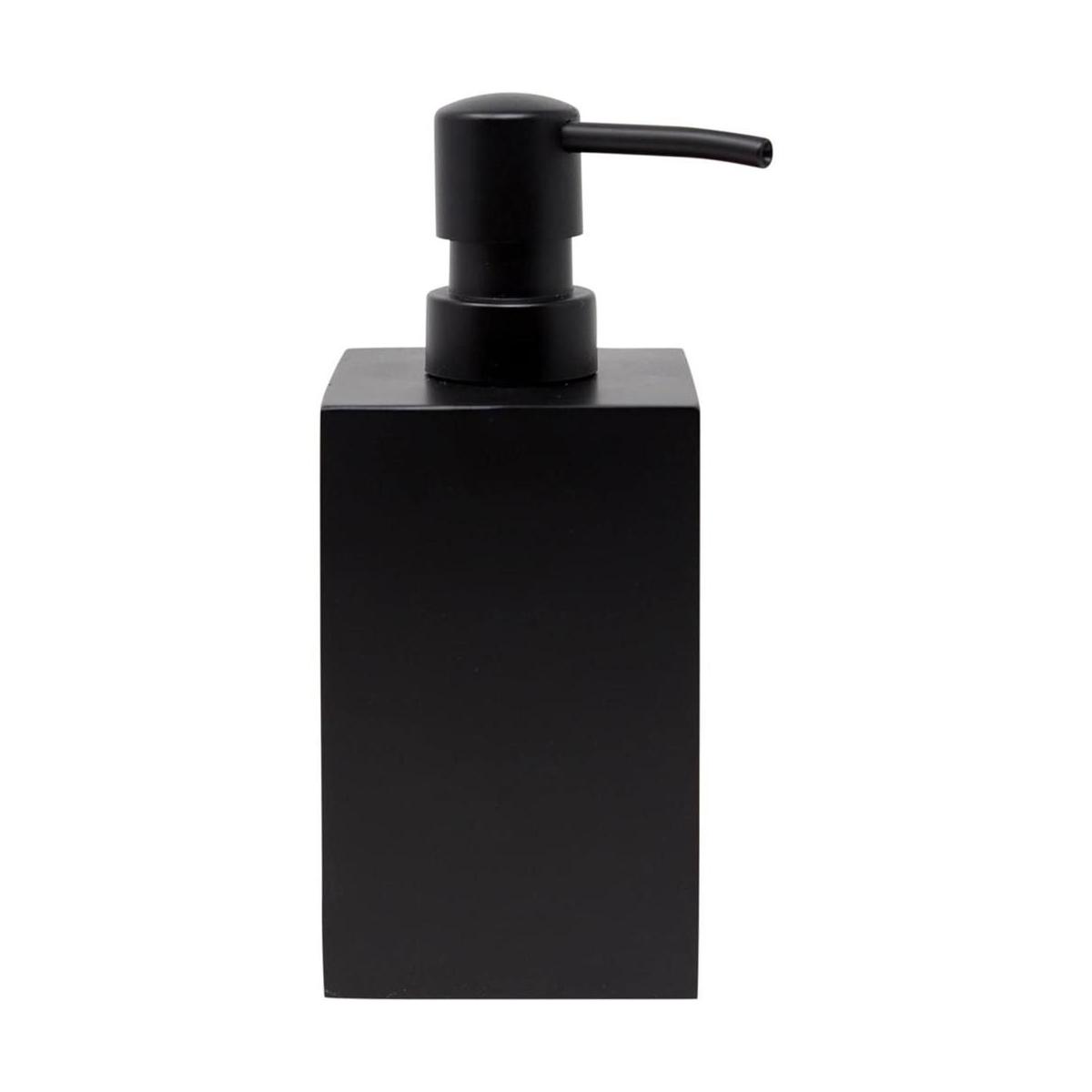 Yew Design Dispensador de jabón negro para baño cuadrado