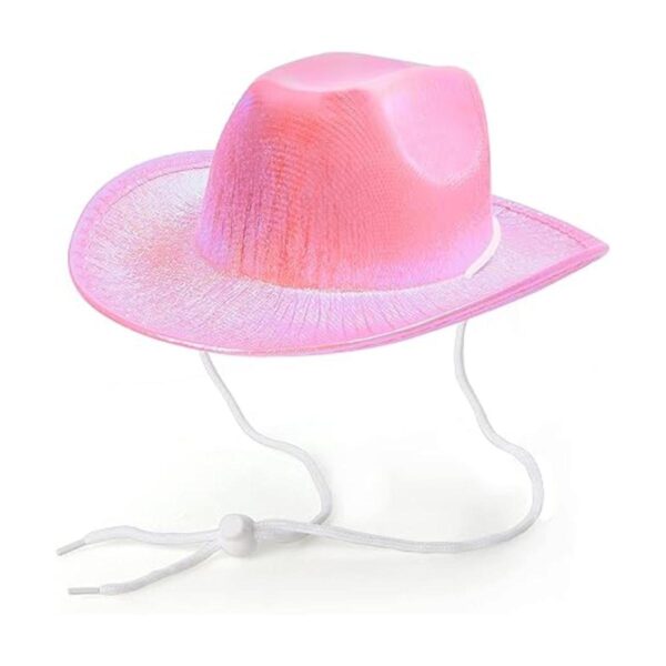 Yewong Conjunto de sombrero de vaquero con purpurina_2