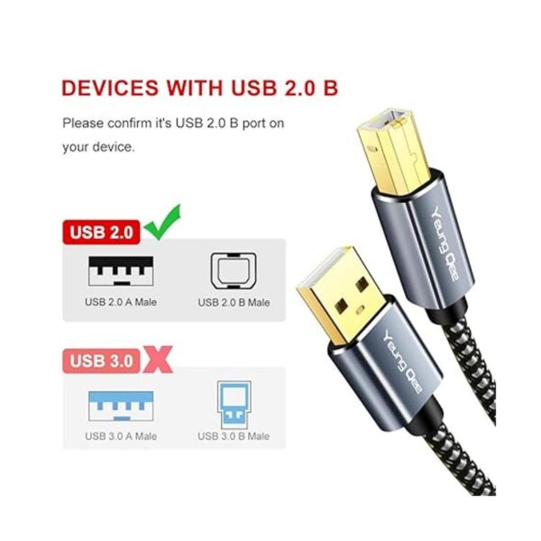Cable de impresora de 6 pies cable de impresora USB de