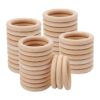 Yesland 40 anillos de madera maciza natural de 2.756 in