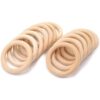 Yesland 40 anillos de madera maciza natural de 2.756 in