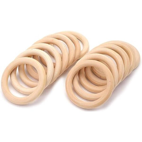 Yesland 40 anillos de madera maciza natural de 2.756 in