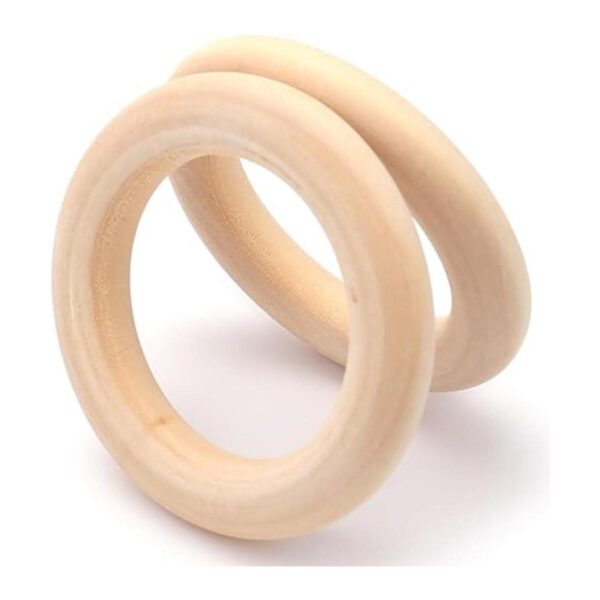 Yesland 40 anillos de madera maciza natural de 2.756 in