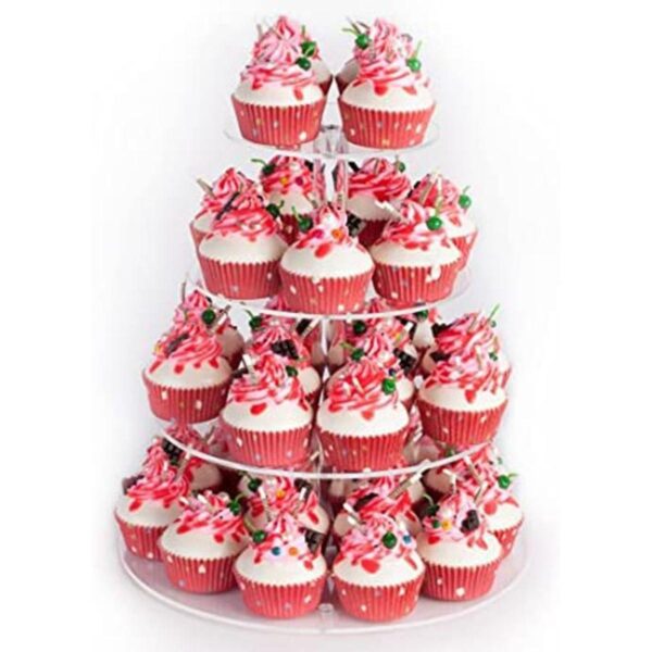 YestBuy Soporte redondo para cupcakes de acrílico de 4_1