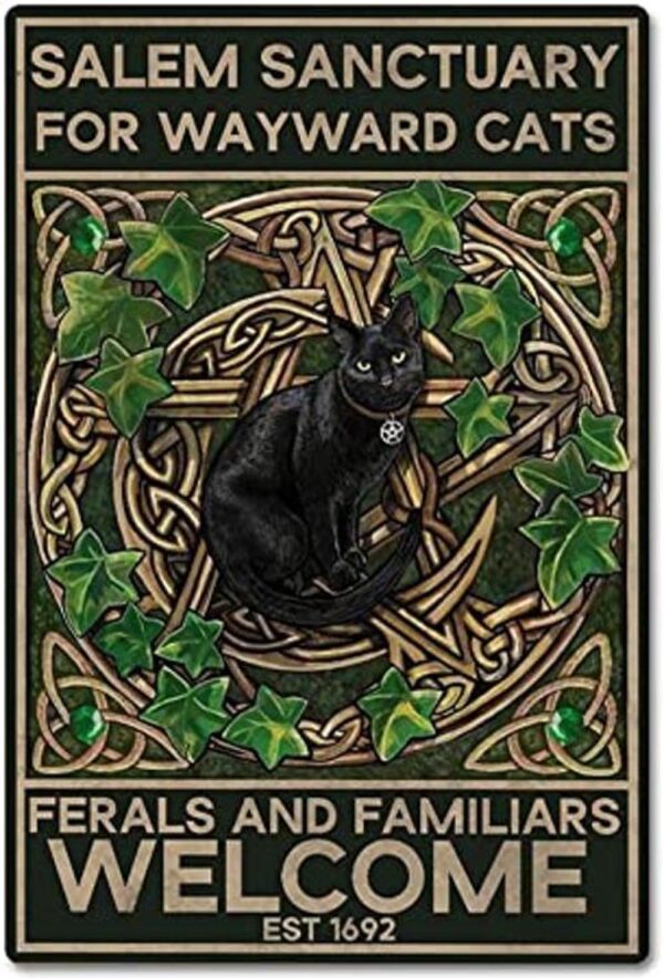 Cartel de metal con texto en inglés Magic Call Salem_1