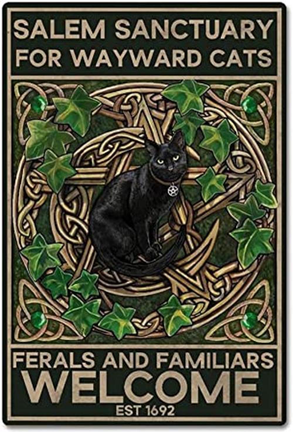 Cartel de metal con texto en inglés Magic Call Salem