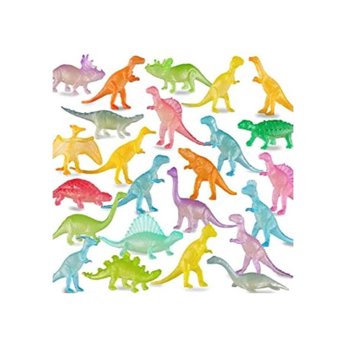 Juego de 96 piezas de juguete de dinosaurio que brilla en