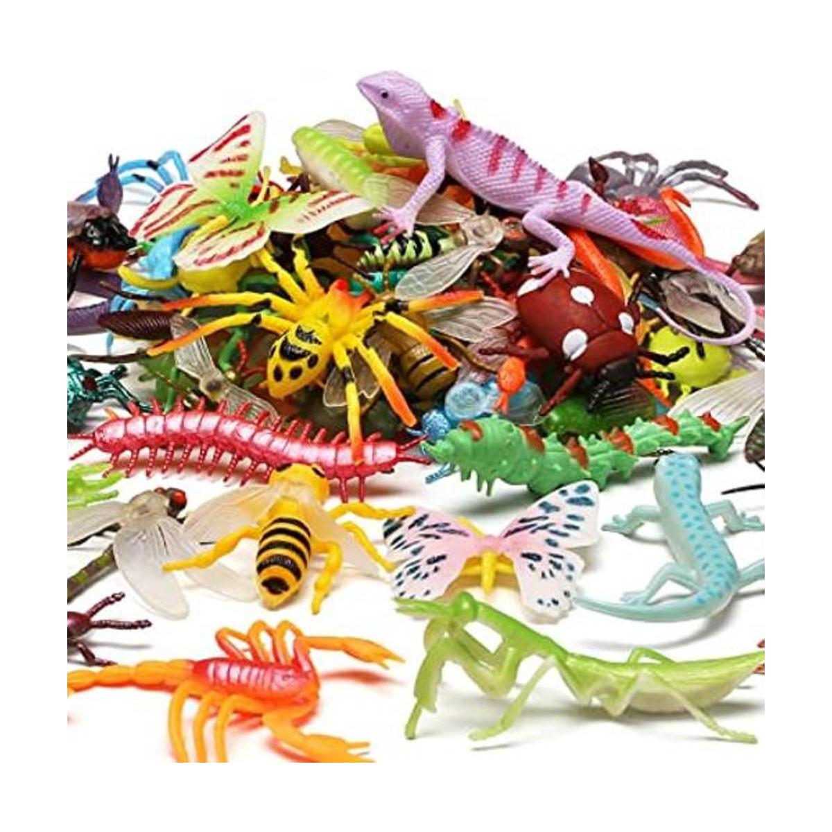 Paquete de 76 mini juego de insectos de plástico juguete