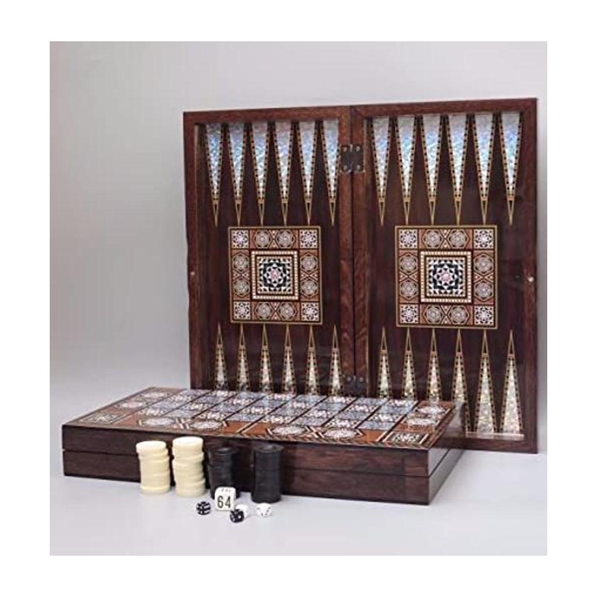 Yenigun Tavla 20 Madre de Perla Patrón laminado madera