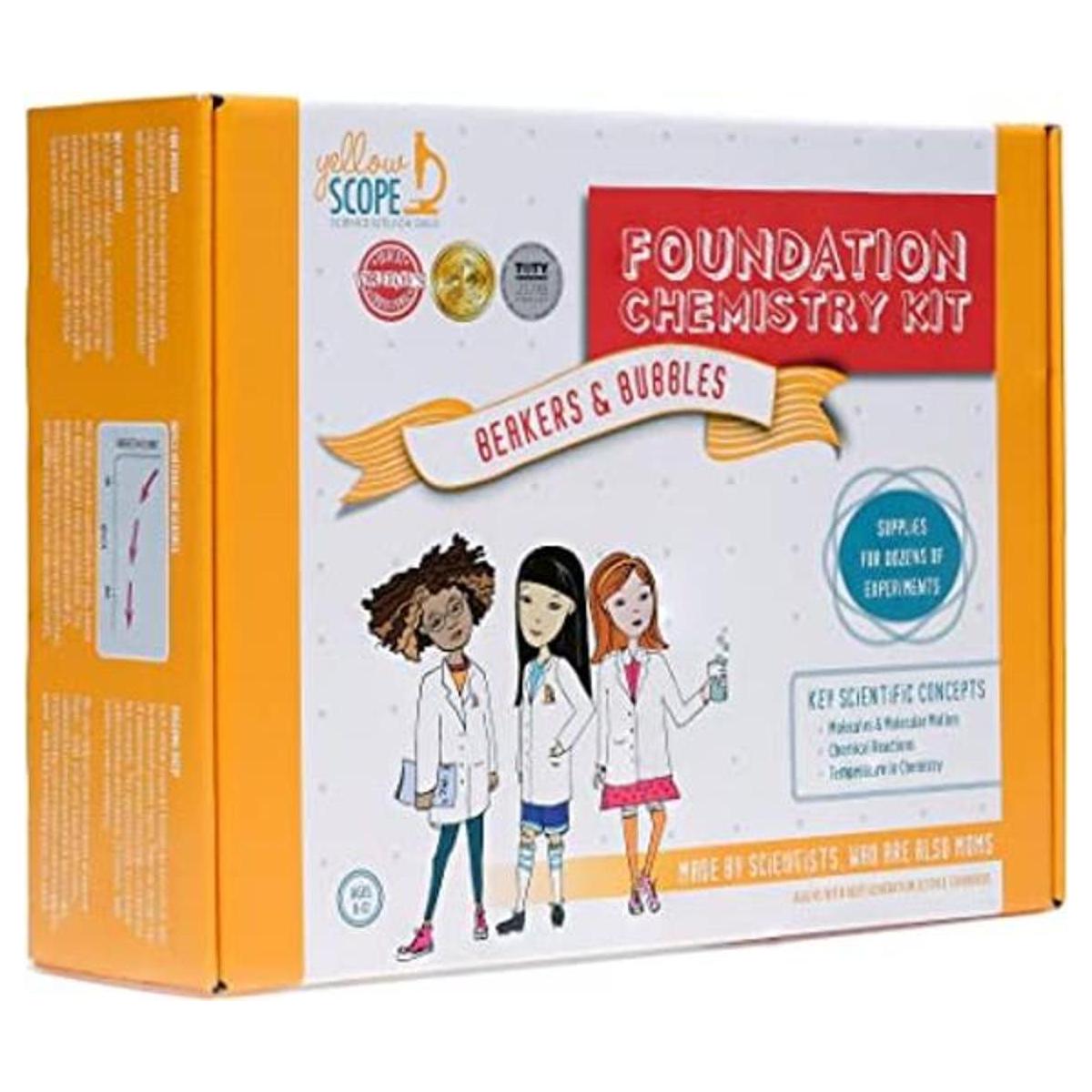 Yellow Scope Kit de química de base de vasos y burbujas